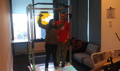 Hanging Off A Bar At Open Day Exertion Games Lab