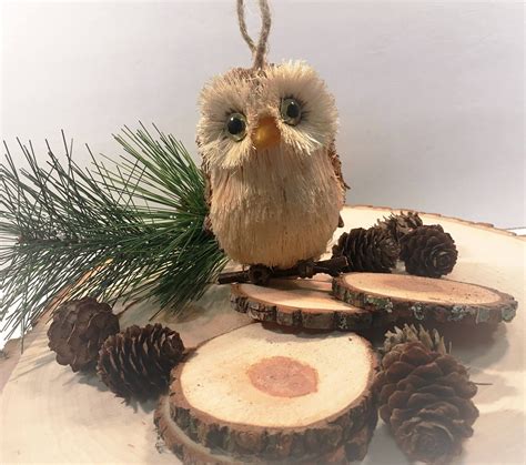 Christmas Owl Ornament Rustic Holiday Decor