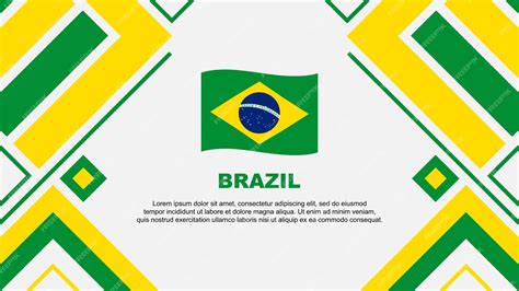 Premium Vector Brazil Flag Abstract Background Design Template Brazil