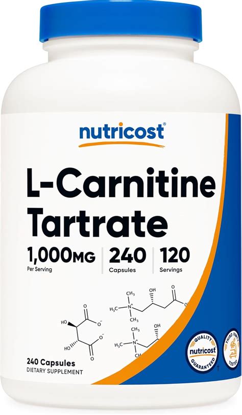 Nutricost Tartrato De L Carnitina Mg C Psulas Mg Por