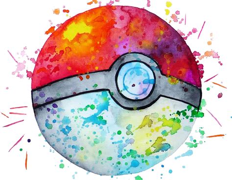 Poke Ball watercolor poster Pokemon gifts Pokeball Nursery Art | Etsy