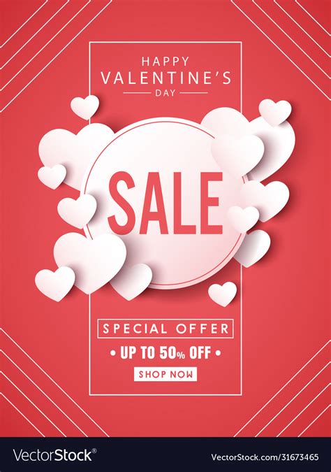 Happy Valentines Day Banner Design Royalty Free Vector Image