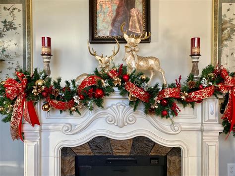 Christmas Garland for Mantle Silk Pre-decorated Pre-lit - Etsy