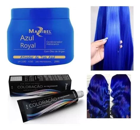 Kit Cabelo Azul Royal Tinta Matizador Gr Mairibel Mercadolivre