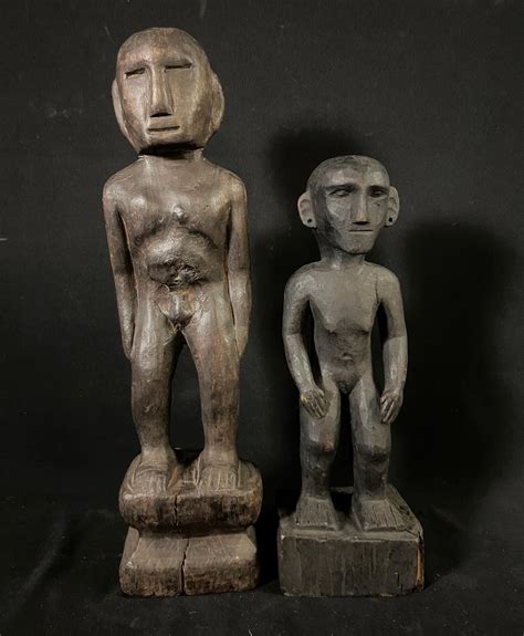 At Auction Male And Female Bulul Figures Rice Gods Ifugao Philippines