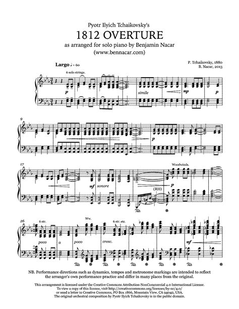 1812 Overture Op 49 Tchaikovsky Pyotr IMSLP Free Sheet Music PDF