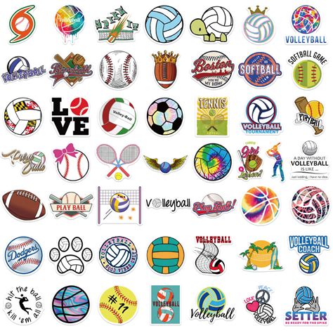 50pcs Ball Sports Colletion 1 Stickers Au Sticker World