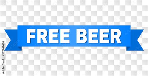 Free Beer Text On A Ribbon Designed With White Title And Blue Stripe