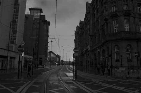 Cityscape Photography Black And White Manchester Town Centre Photo