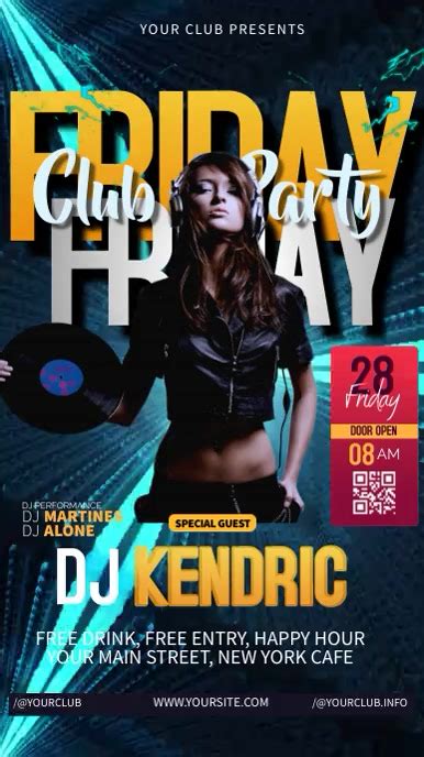 Friday Club Party Video Template Postermywall