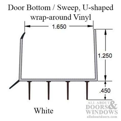 Door Bottom Sweep U Shaped Wrap Around Vinyl White Durable Door