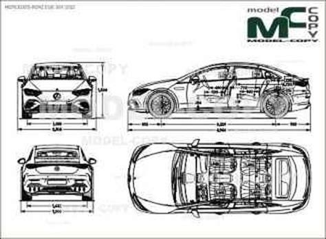 Mercedes Benz Eqe 350 2022 2d Drawing Blueprints 67545 Model