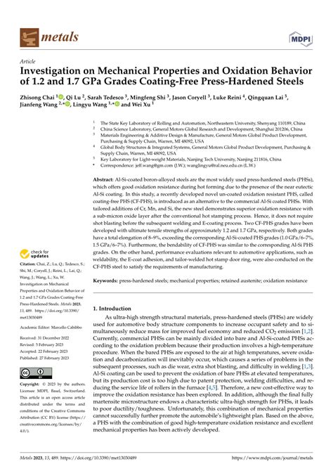 Pdf Investigation On Mechanical Properties And Oxidation Behavior Of