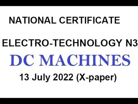 Electrotechnology N3 DC MACHINES AUGUST 2022 Question 3 @mathszoneafricanmotives - YouTube