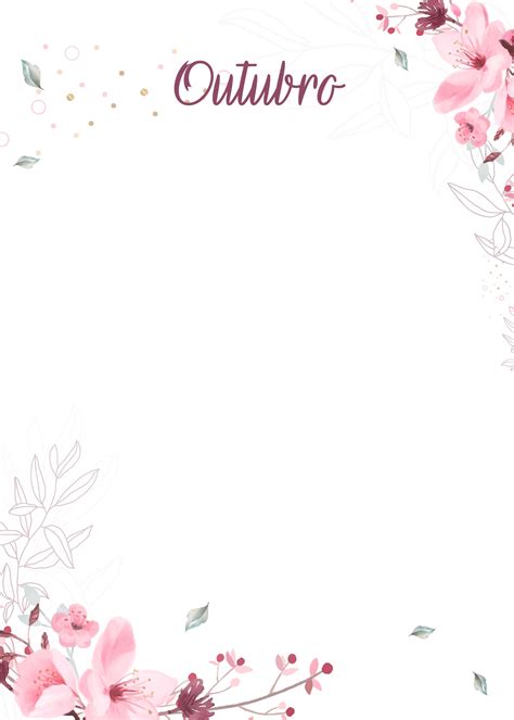 Planner Floral Capa Outubro Fazendo A Nossa Festa