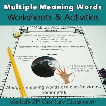 Multiple Meaning Words Worksheets And Activities Homonym Practice