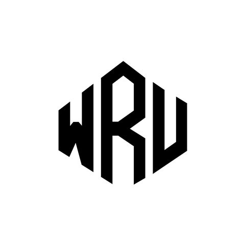 WRU letter logo design with polygon shape. WRU polygon and cube shape logo design. WRU hexagon ...