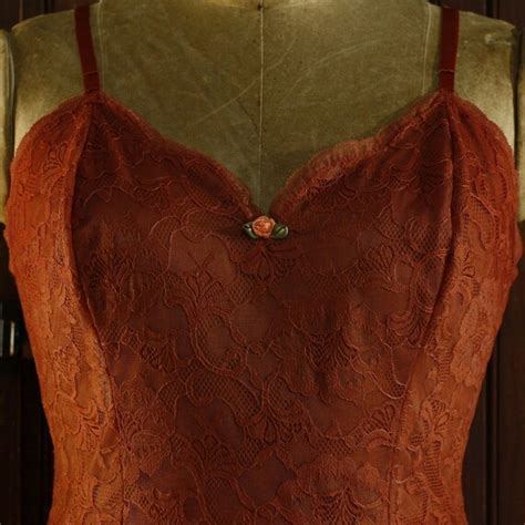 Sunset Orange Fancy Scalloped Floral Lace Bodice Empi Gem