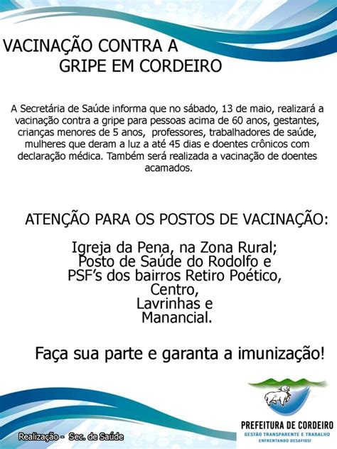 Vacina Prefeitura Municipal De Cordeiro