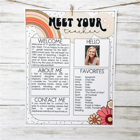 Retro Meet The Teacher Templates — A Touch Of Class Teaching