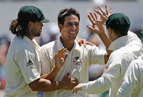 Mitchell Johnson Celebrates Irfan Pathan S Wicket ESPNcricinfo