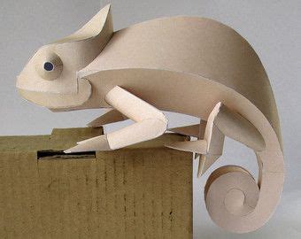 Chamaeleon Papercraft PDF DIY Template Etsy Cardboard Art