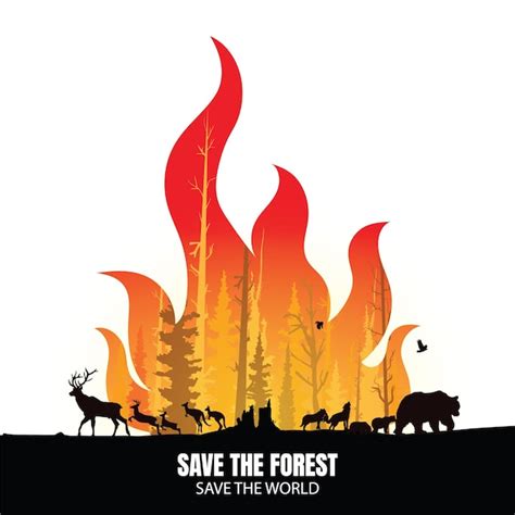 Premium Vector A Poster That Says Save The Forest