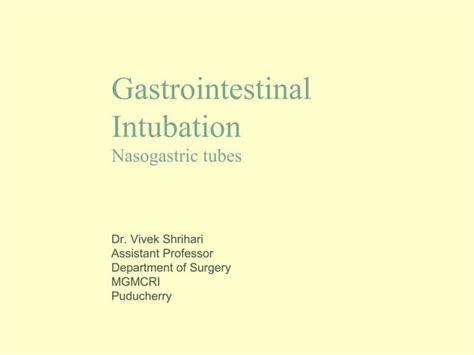 Nasogastric tube insertion | PPT