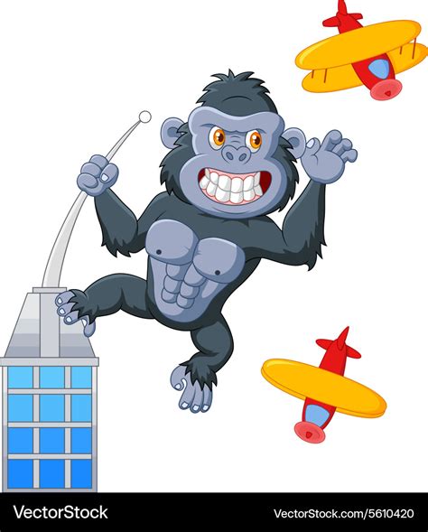 Cartoon angry king kong Royalty Free Vector Image