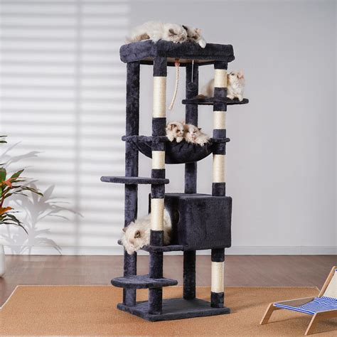 Heybly Cat Tree For Large Cats 20 Lbs Heavy Duty 60