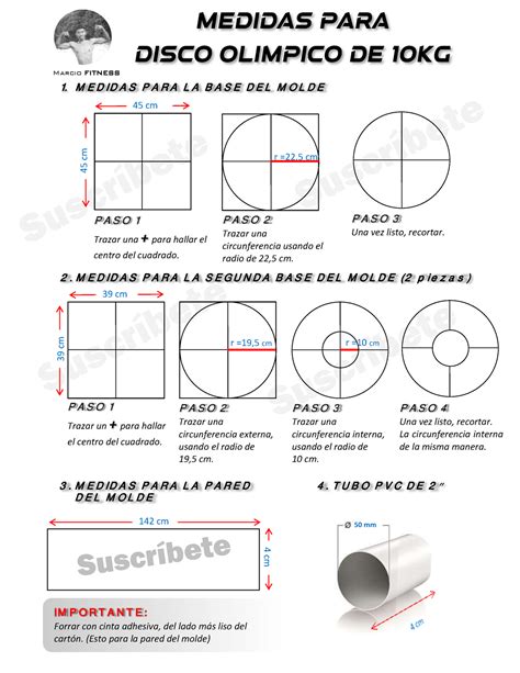 Medidas Disco Olimpico De 10Kg Oficial Marcio FITNESS 1 M E D ID A