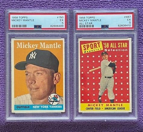 1958 Topps Baseball Complete Set Mantle PSA 5 Mantle AS PSA 5 All Newly