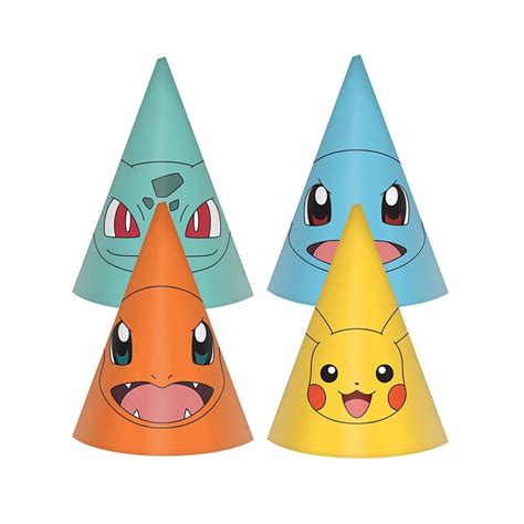 Pikachu Pokemon Party Cone Hats Pk Party Delights