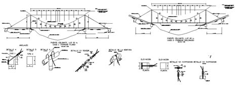 Suspension Bridge Project Drawing In Dwg File