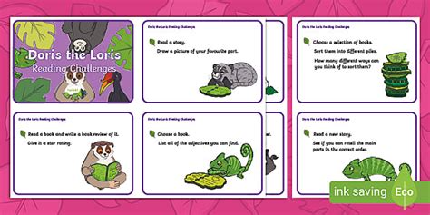 Reading Journal Activities Ks1 Reading Challenge Cards