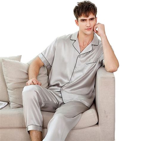 22 Momme Short Sleeved Silk Pajama Set For Men