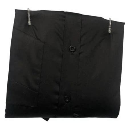 Plain Solid Black Plain Men Satin Shirt Full Sleeves Formal Wear At