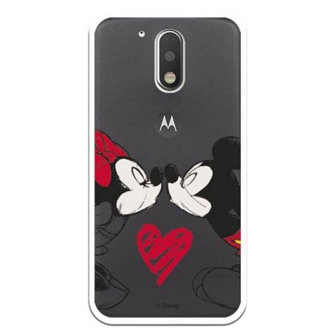 Funda Para Motorola Moto G4 Plus Oficial De Disney Mickey Y Minnie Beso