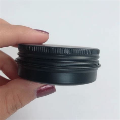 30ml Empty Round Black Aluminum Cosmetic Jar Small Tin Can Container