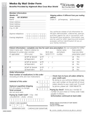 Fillable Online Medco By Mail Order Form Freeport Area School