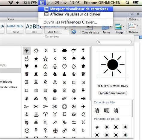 Mac Os X Ins Rer Facilement Des Symboles Dans Un Texte