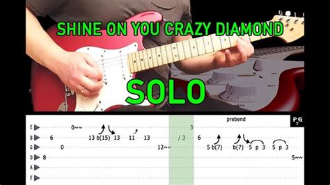 Shine On You Crazy Diamond Guitar Lesson Guitar Solo With Tabs Pink Floyd Youtube