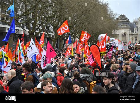 Lille France 28th March 2023 Another Day Of Strikes And Protesting