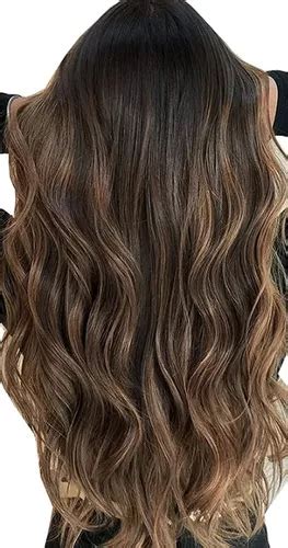 Mega Hair Cabelo Humano Tic Tac Morena Iluminada Cm Ombre