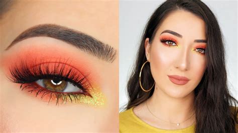 Orange And Yellow Smokey Eye Makeup Tutorial Youtube