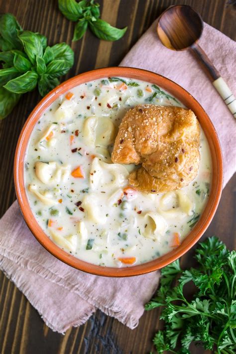 Creamy Tortellini Vegetable Soup Peas And Crayons