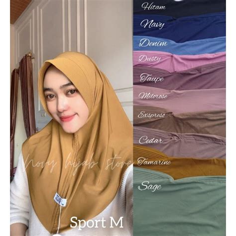 Jual Hijab Sport M Bahan Jersey Tebal Jilbab Sporty Olahraga Kerudung