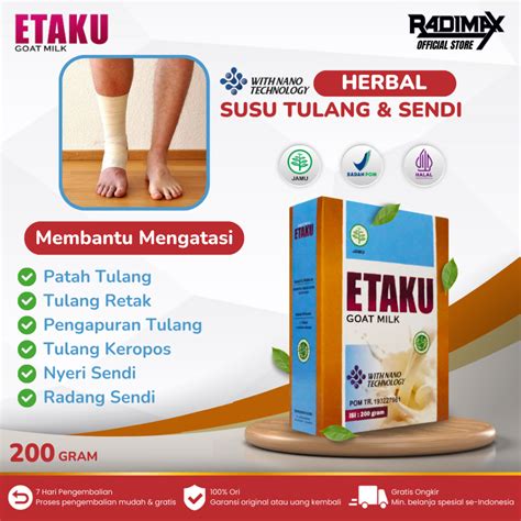 Jual Etaku Goat Milk Susu Untuk Tulang Dan Sendi Obat Patah Tulang