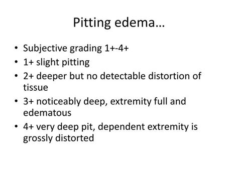 Non Pitting Edema Grading Scale