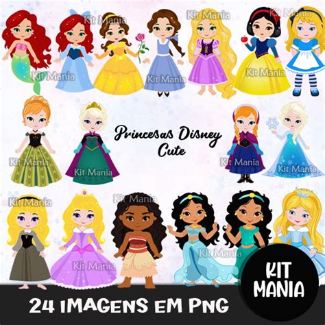 Kit Digital Princesas Disney Cute Elo Produtos Especiais